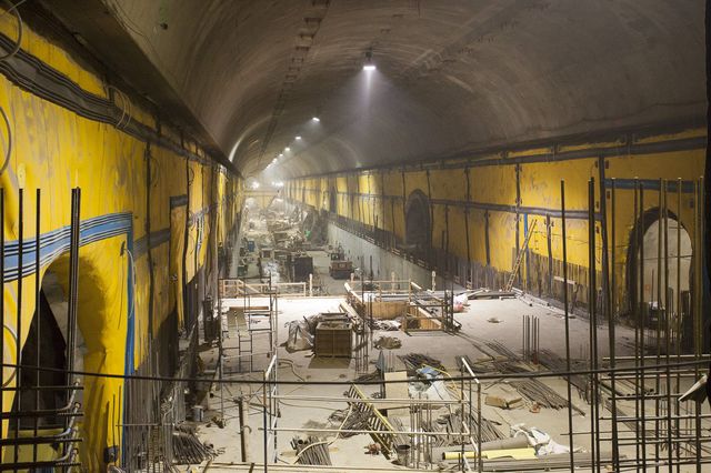 Inside the East Side Access's eastern cavern<br>